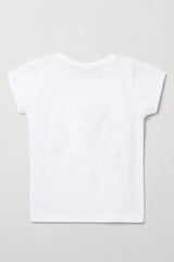 White Bird & Flower Printed T-Shirt with Sequin Detail - BYB PREMIUM