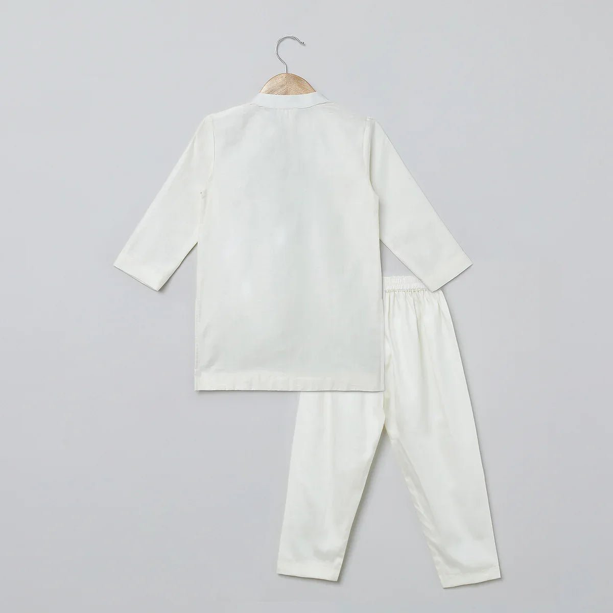 White multicolor embroidered kurta pyjama set for boys   byb premium