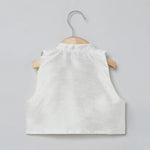Load image into Gallery viewer, White Raw Silk Top Skirt Set for Girls with Red Heart Embroidery - BYB PREMIUM
