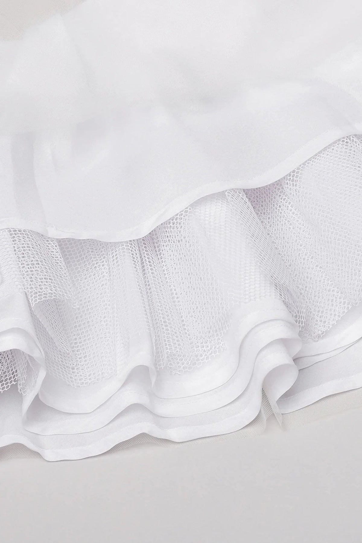 White satin party dress with pearl embellishments   byb premium