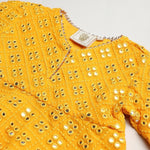 Load image into Gallery viewer, Yellow &amp; Gold Mirror Work Lehenga Set for Girls | Georgette &amp; Art Silk - BYB PREMIUM
