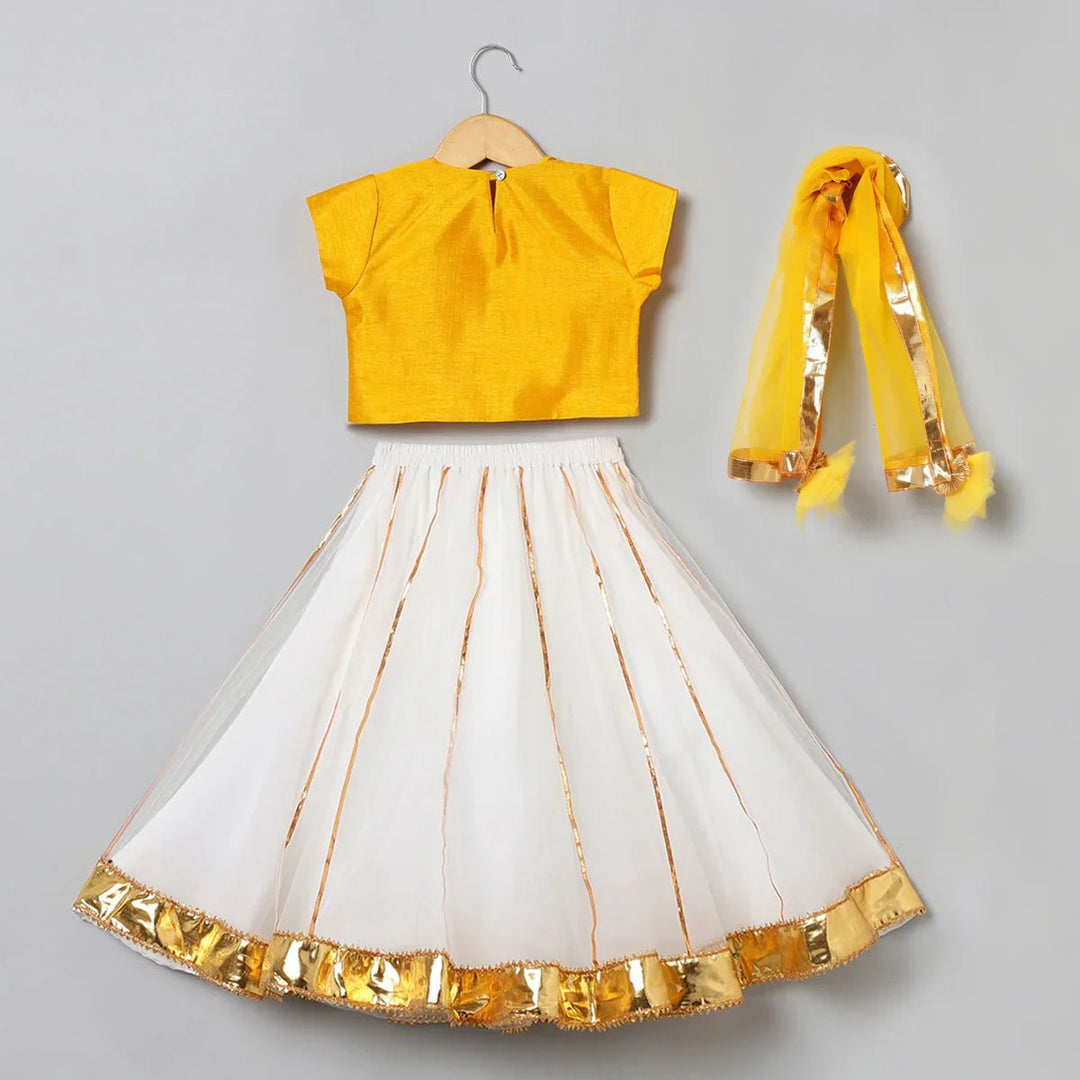 Yellow & White Gota Work Lehenga Set - BYB PREMIUM