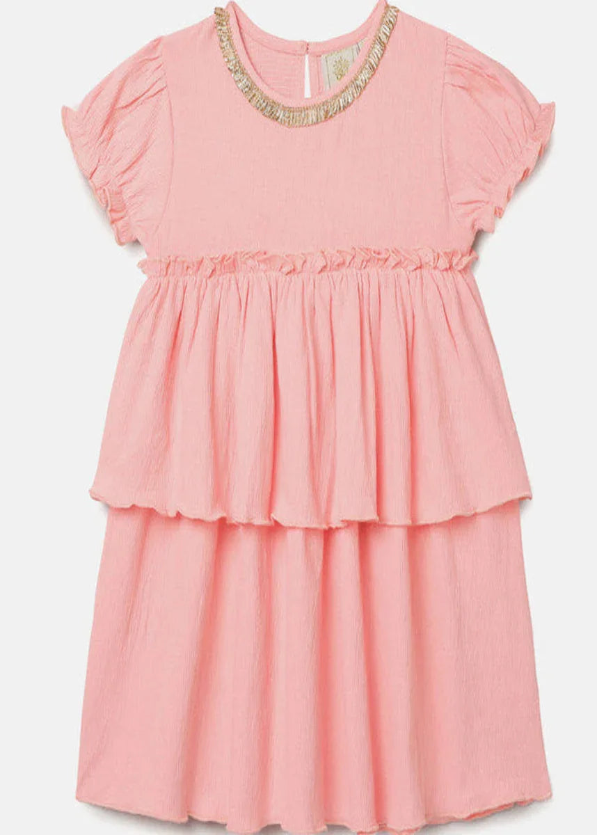 Rosé Charm Layered Dress