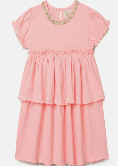 Rosé Charm Layered Dress