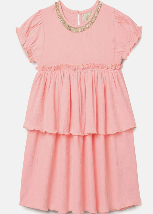 Rosé Charm Layered Dress