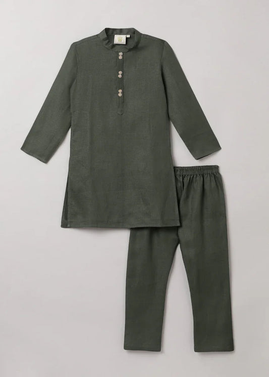 Olive Green Kurta Pajama Set