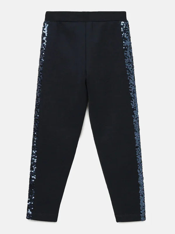 Navy Gleam Sequin Jogger