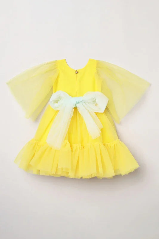Sunny Delight Yellow Tulle Dress with Matching Belt