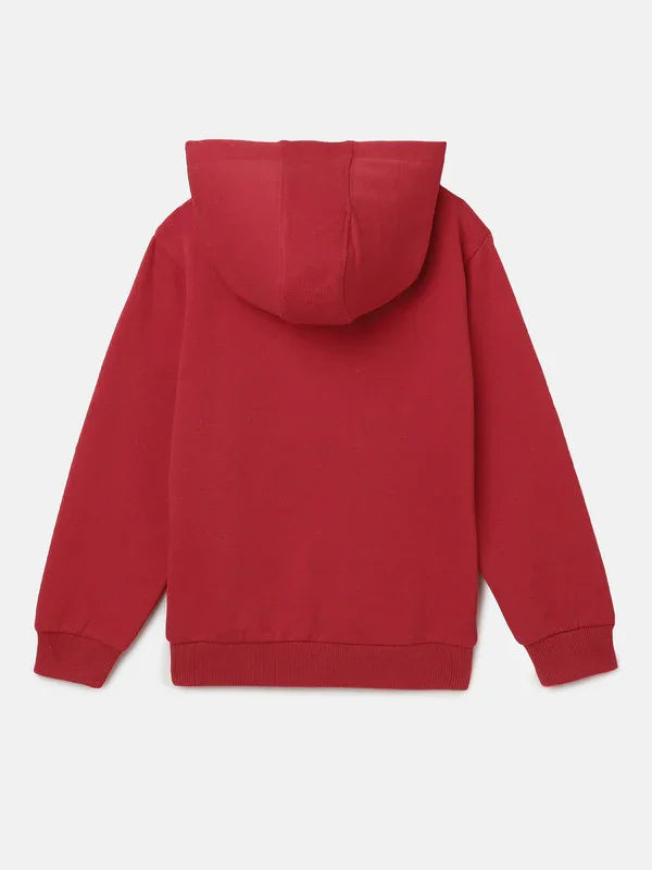 Red Hoodie Sweatshirt with Gold Foil Print