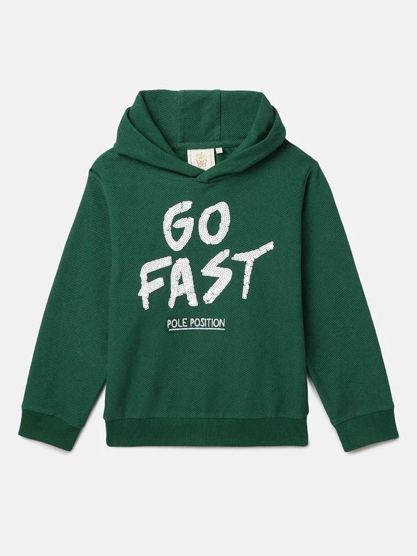 Embroidered sequin green sweatshirt   byb premium