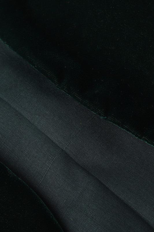 Emerald green velvet shrug with puff sleeves & brooch   byb premium