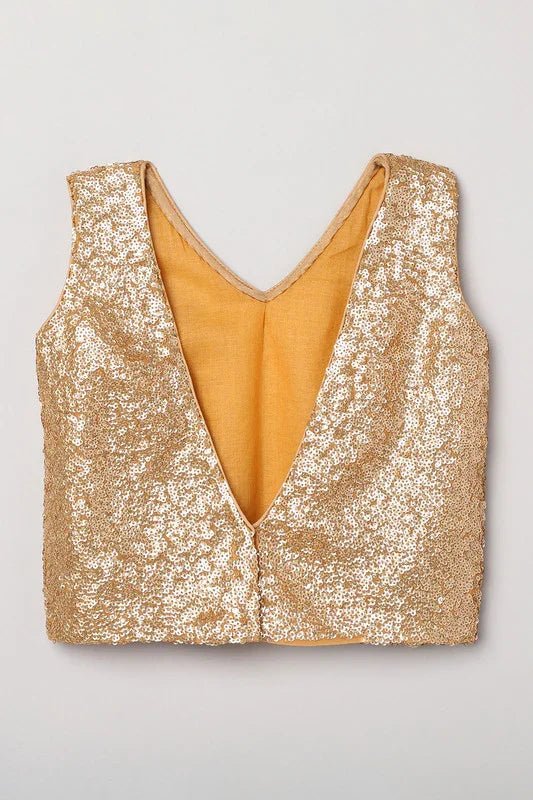 Girls White & Gold Sequin Lehenga Set with Red Dupatta - BYB PREMIUM