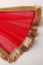 Load image into Gallery viewer, Girls White &amp; Gold Sequin Lehenga Set with Red Dupatta - BYB PREMIUM
