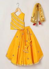 Girls Yellow Lehenga Set with Dupatta - BYB PREMIUM