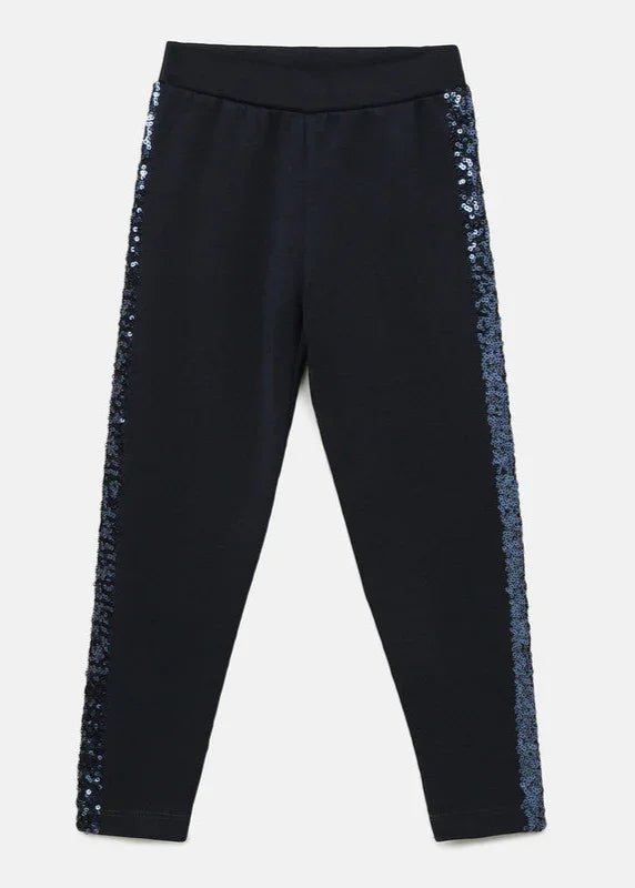 Navy gleam sequin jogger   byb premium