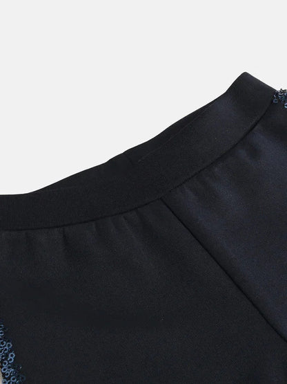 Navy Gleam Sequin Jogger - BYB PREMIUM