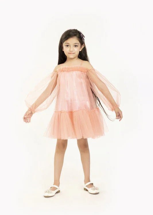 Peach tulle dress   byb premium