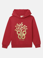 Load image into Gallery viewer, Red Hoodie Sweatshirt with Gold Foil Print - BYB PREMIUM
