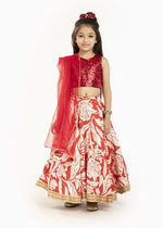 Load image into Gallery viewer, Red &amp; Ivory Floral Lehenga Set - BYB PREMIUM
