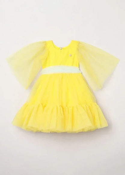Sunny Delight Yellow Tulle Dress with Matching Belt - BYB PREMIUM