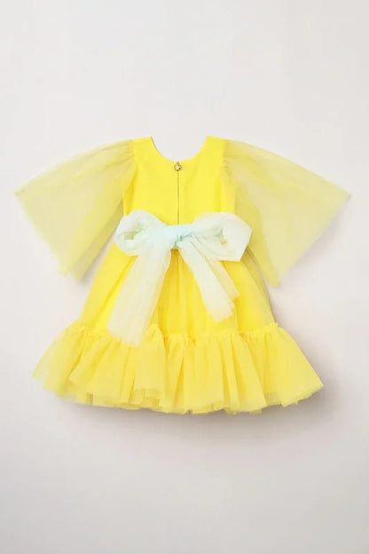 Sunny Delight Yellow Tulle Dress with Matching Belt - BYB PREMIUM