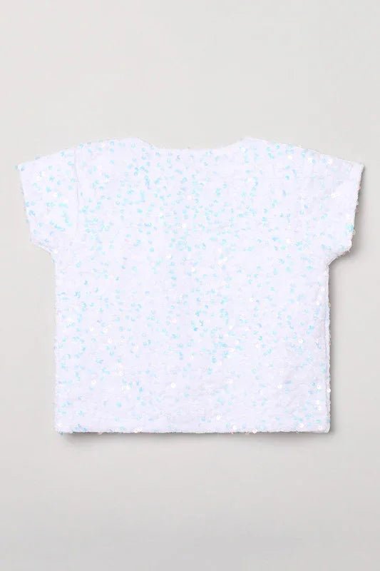 White velvet shrug for girls with sequin detailing   byb premium